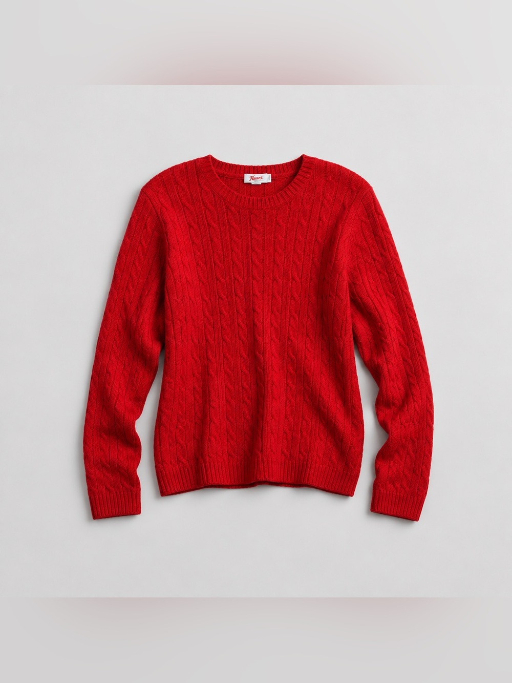 St. John’s Bay Medium Cable Knit Cotton Nylon Red Sweater